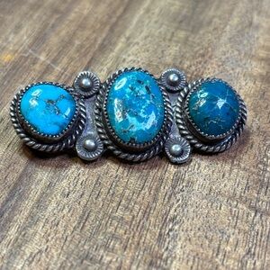 Turquoise Sterling Silver Brooch